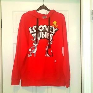 New! LOONEY TUNES Red Hoodie XL
